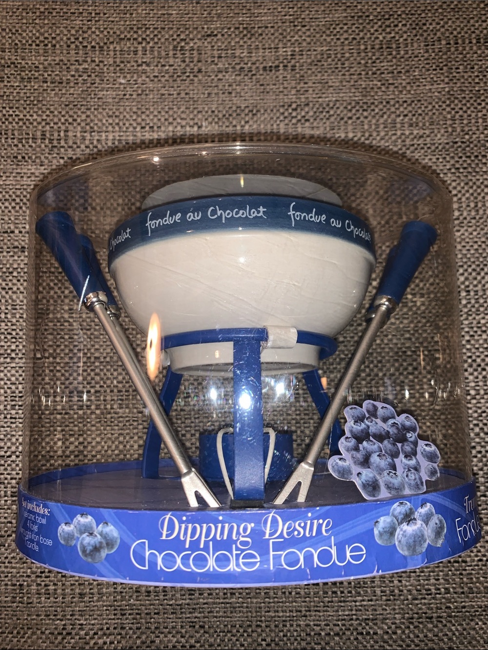 Blue Chocolate Fondue Set